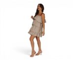 Ruffled Mini Dress Brown - Image 