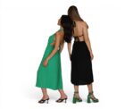 Linen Viscose Midi Dress Black - Image 
