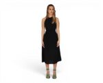 Linen Viscose Midi Dress Black - Image 