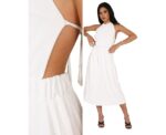 Linen Viscose Midi Dress White - Image 