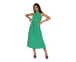 Linen Viscose Midi Dress Green - Image 