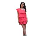 Ruffled Mini Dress Fuchsia - Image 