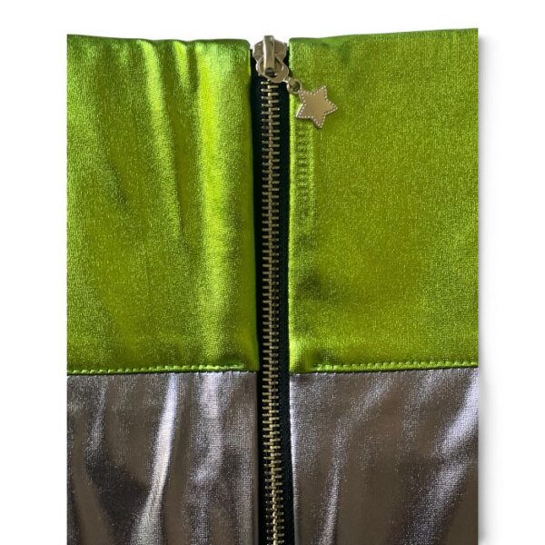 Metallic Mini Skirt Electric Lime