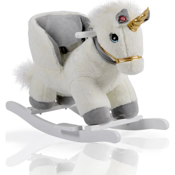 0208500020416_ba5e06be-cd9f-4432-b0c9-83f86e06a29d White Rocking Unicorn (Sound & Moving Mouth)