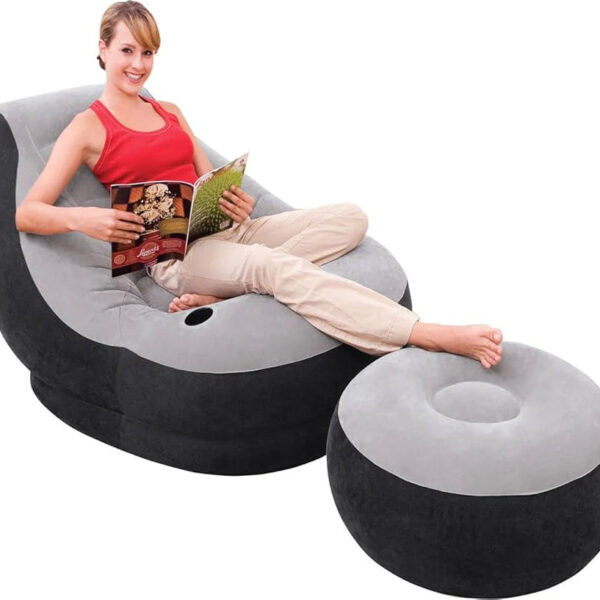 Inflatable Ultra Lounge 99x130x76cm with Ottoman 64x28cm