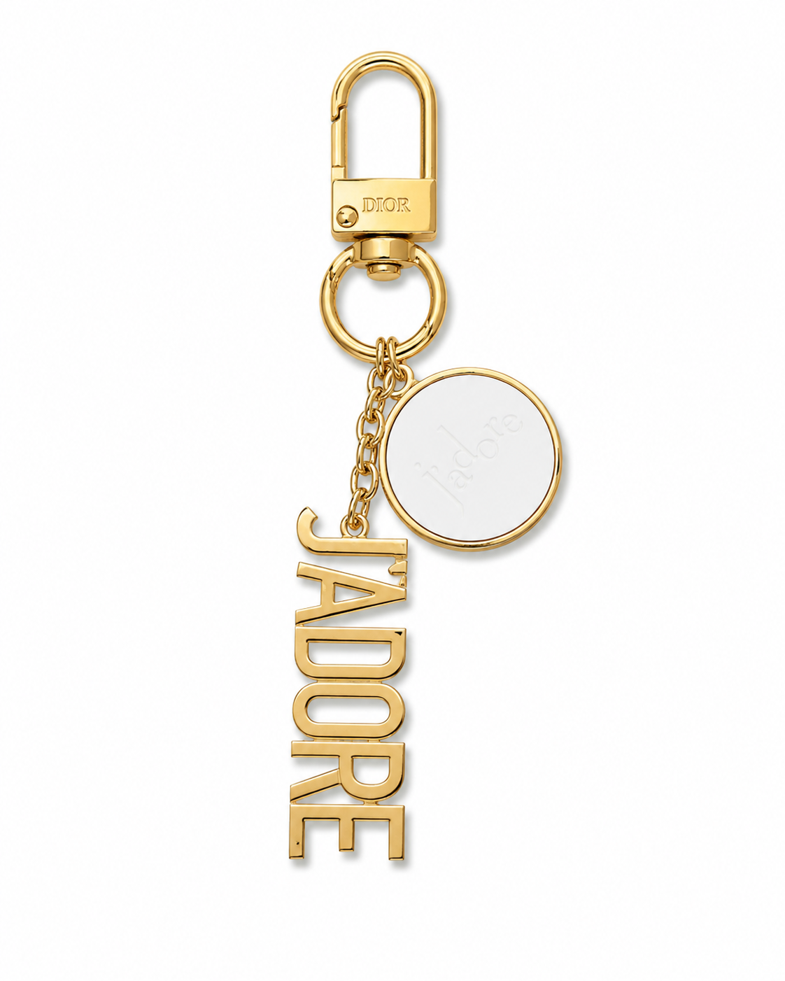 0849A16D-5203-45E2-8DD8-B81F36E5CAB3 CHRISTIAN DIOR JADORE KEYCHAIN GOLD WHITE LIMITED EDITION