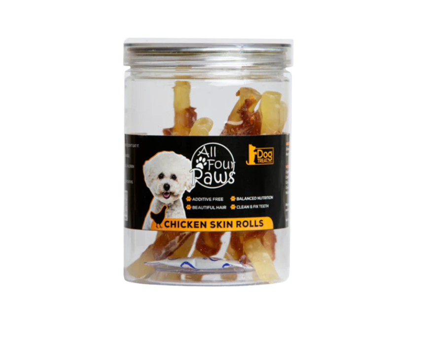 1 All Four Paws Dog Treat Chicken Skin Rolls - Image 1