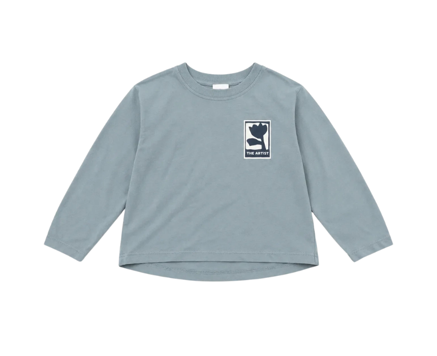 1 Zara Boys Light Air Force Blue The Art Of Nature Printed Long Sleeve Blouse - Image 1