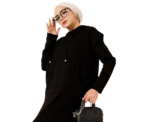 Black Hooded Vest Dress - Image 