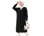 Buttoned Ribbed Long Cardigan - Image 