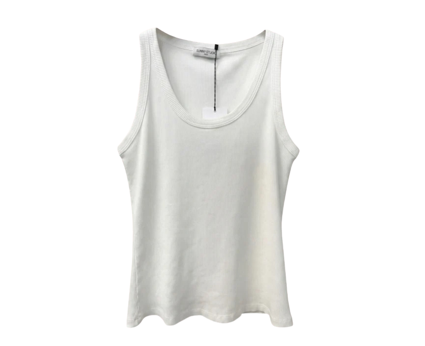 1 The Everyday Ribbed Tank White - Image 1