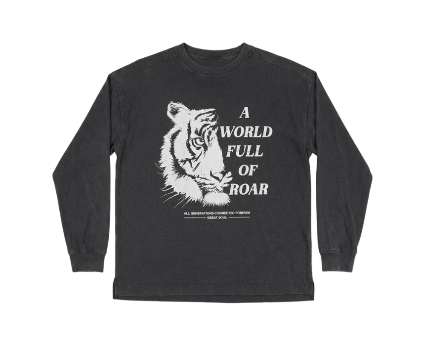 10 Zara Boys Dark Grey Tiger Graphic Blouse - Image 1