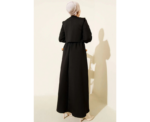 Black Vest Dress Set With Gold Buttons - Image 