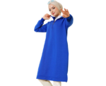 Regular Fit Blue Half Zip Basic Long Tunic - Image 