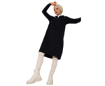 Regular Fit Black Half Zip Basic Long Tunic - Image 