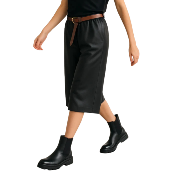 Faux Leather Bermuda Shorts