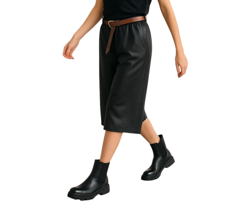 10 Faux Leather Bermuda Shorts - Image 1