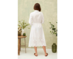 Long White Dress With Embroidery On The Bottom - Image 