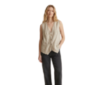 Linen Beige Gilet - Image 