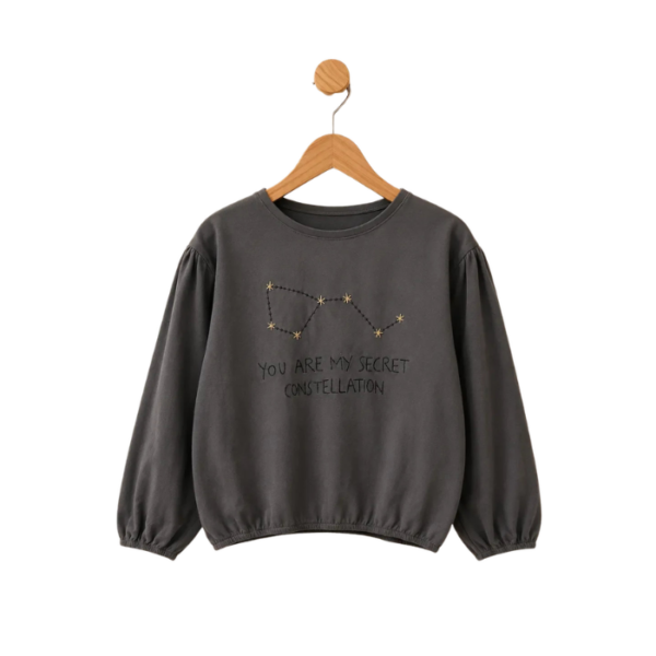 Zara Girls Gray Long Sleeve Blouse