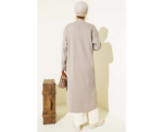 Mink Beige Fine Ribbed Long Cardigan - Image 
