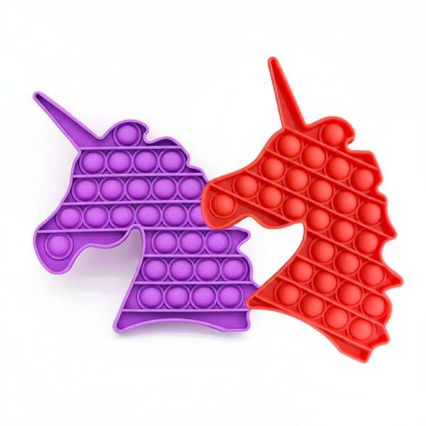 Pop It Fidget Toy Unicorn Shape Purple, Orange And Blue #Mlk-Ppif-Bf