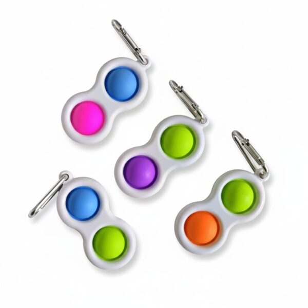 Pop It Fidget Hand Grip Mini Keychain 2-Colors White #Mlk-Tt-2