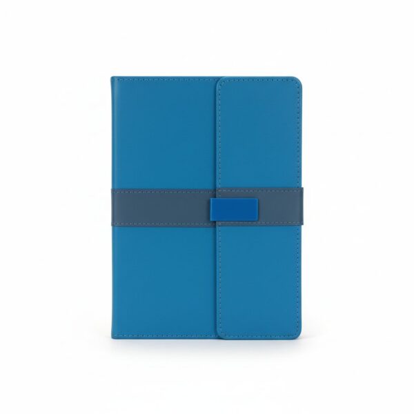 Leather Notebook A5 Lined With Metal Flap Blue 120Sheets-80Gr#Cpnb07-03/ Bl