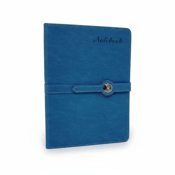 Leather Notebook A5 Lined With Lock Blue/Black 120Sheets-80Gr#Cpnb07-04/ Bl
