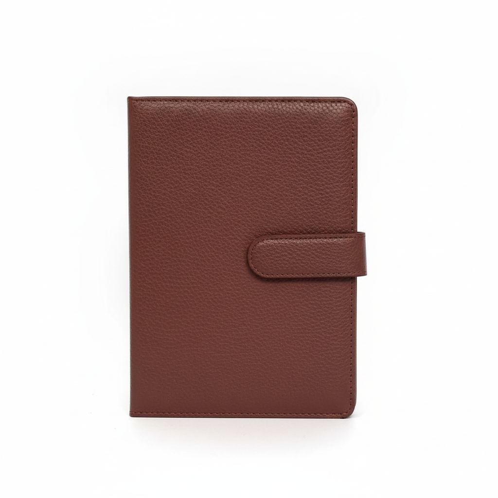 1111100425583 Leather Notebook A5 Lined W/Pen Holder Brown 120Sheets-80Gr#Cpnb07-08 /Br