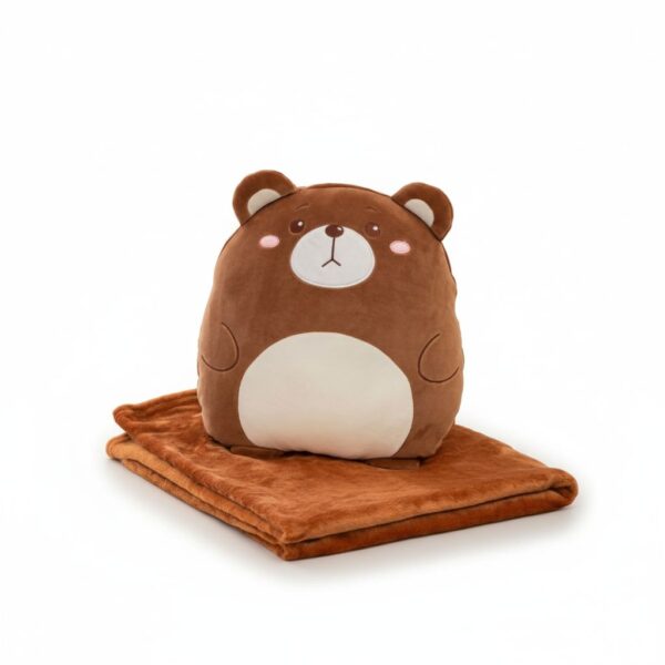 Pillow And Blanket Mouse Shape Camel Color #Cppb10-02