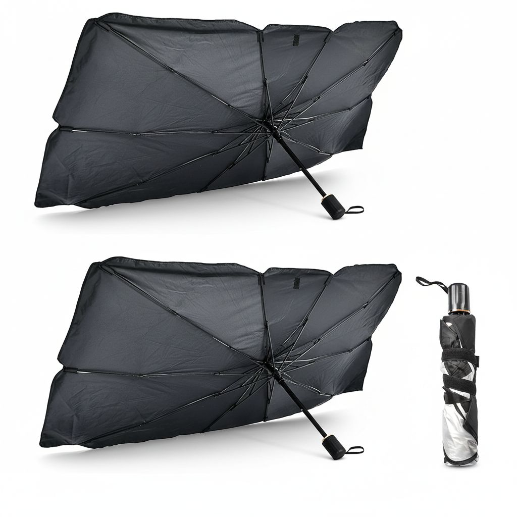 1111100427860 Car Sunshade Silver Cloth+Metal #Cpni10-12