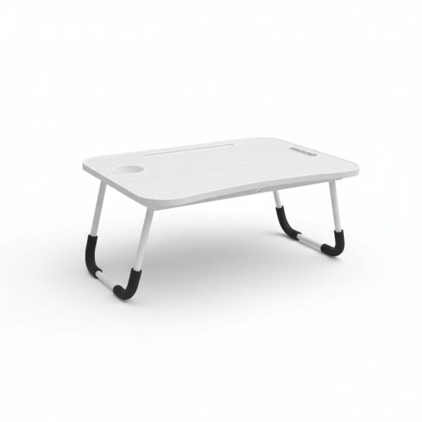 Laptop Table Stand For Bed&Sofa Wood With Pen Holder White 40X60Cm #Cptb07-01