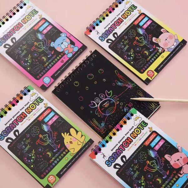 Spiral Scratch Art Drawing Pad Size 14x10.5cm#MLK041602