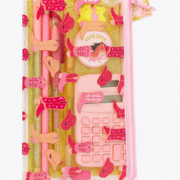 Stationery Set Withcalculator, 2 Pencils,2 Gel Pens,1 Eraser,1 Sharpener ,1 Pencil Case#Mf995347