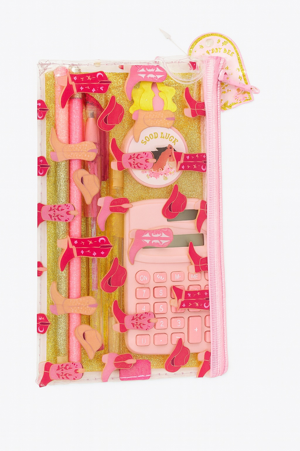 1111100471672 Stationery Set Withcalculator, 2 Pencils,2 Gel Pens,1 Eraser,1 Sharpener ,1 Pencil Case#Mf995347