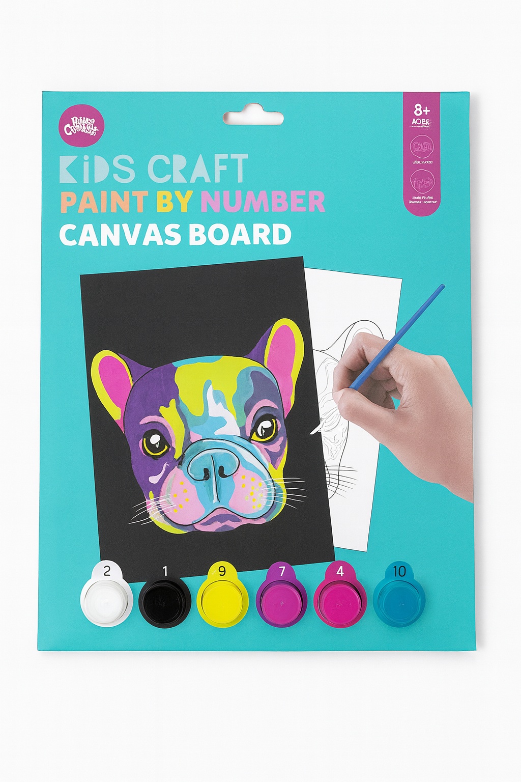 1111100471863 Canvas Board With 6 Paint #Dy03329-1
