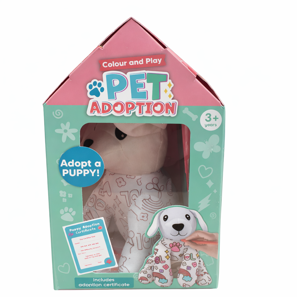 1111100471924-1 Color And Play Pet Adoption Character Toy 6 Colouring Markers 1 Adoption Certificate Card#Dy03377-1