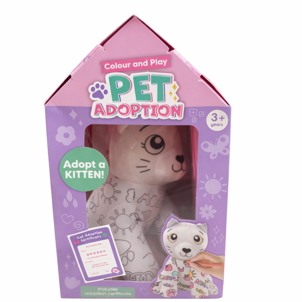 Color And Play Pet Adoption Character Toy 6 Colouring Markers 1 Adoption Certificate Card#Dy03377-2