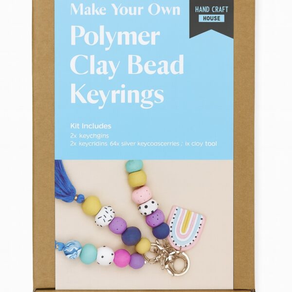 Polymer Clay Bead Keyrings 9 Colored Polymer Clay #Dy08594