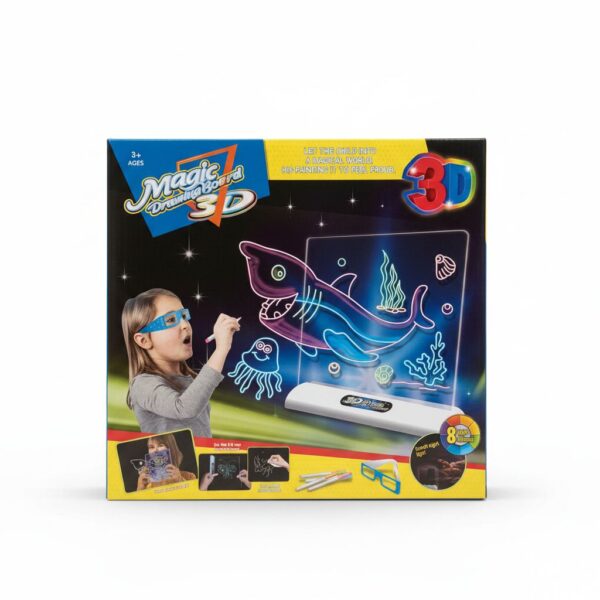 Magic 3D Drawing Board with 8 LED Light Effects & GlassesMLK-HJY125