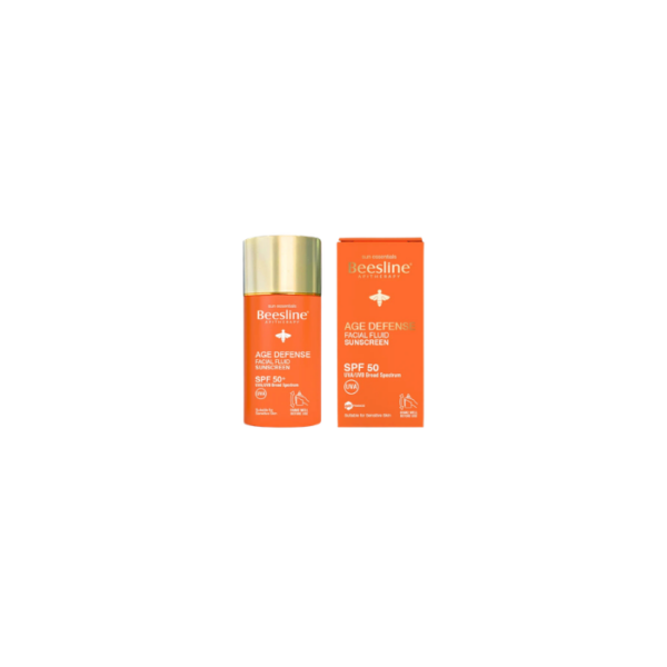 Age Defense Facial Fluid Sunscreen SPF 50 Beesline