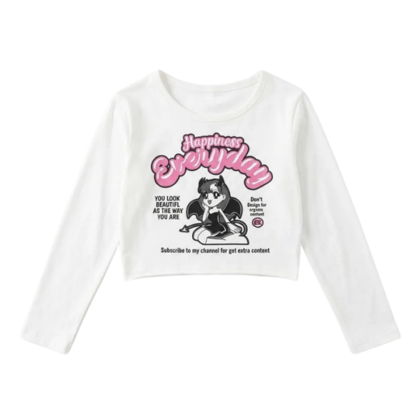 Fmoda Girls White Graphic Top