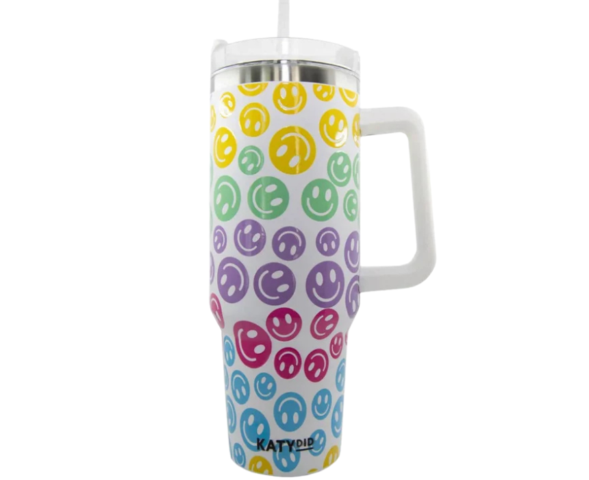 12 Smiley Travel Tumbler Cup - Image 1