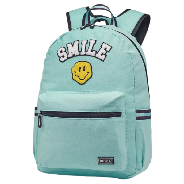 Aqua Happy Backpack With Patches