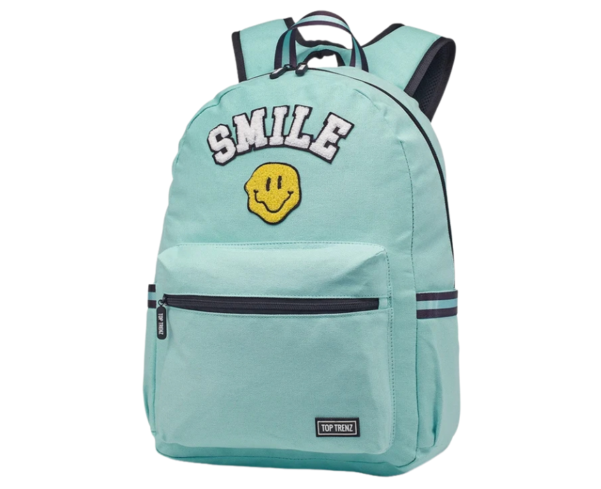 12 Aqua Happy Backpack With Patches - Image 1