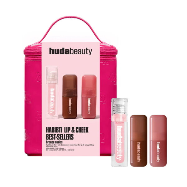 HUDA BEAUTY HABIBTI LIP & CHEEK BEST SELLER KIT BRONZE NUDE