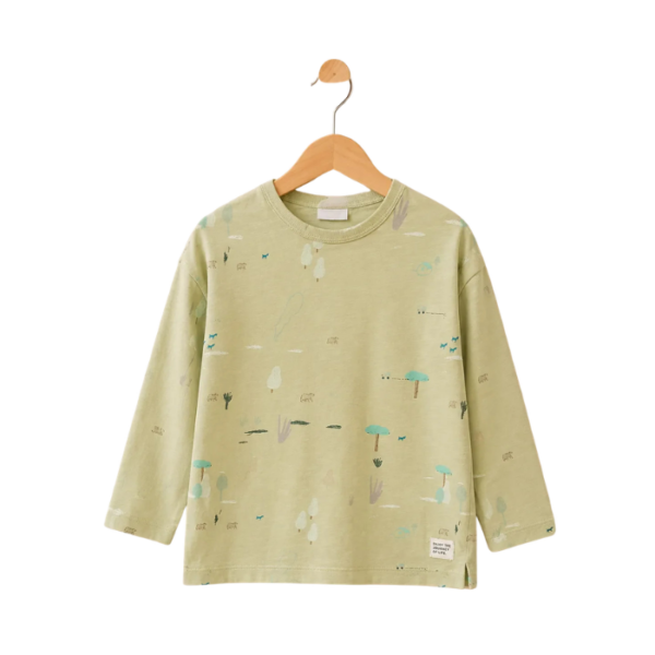 Zara Boys Light Green Long Sleeve Blouse