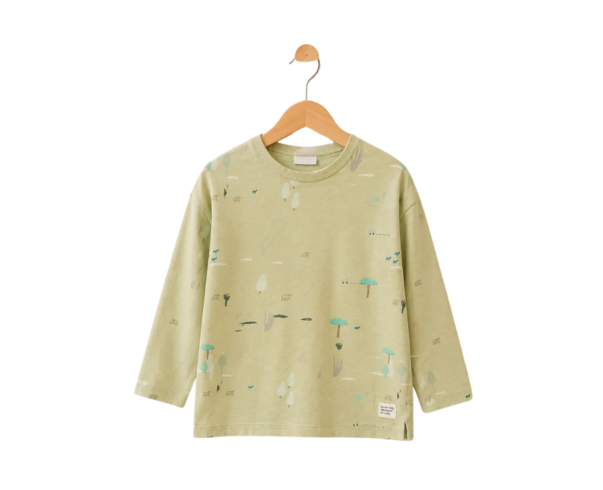 13 Zara Boys Light Green Long Sleeve Blouse - Image 1