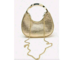 Fashionable Woven Handbag With Golden Handle - Image 